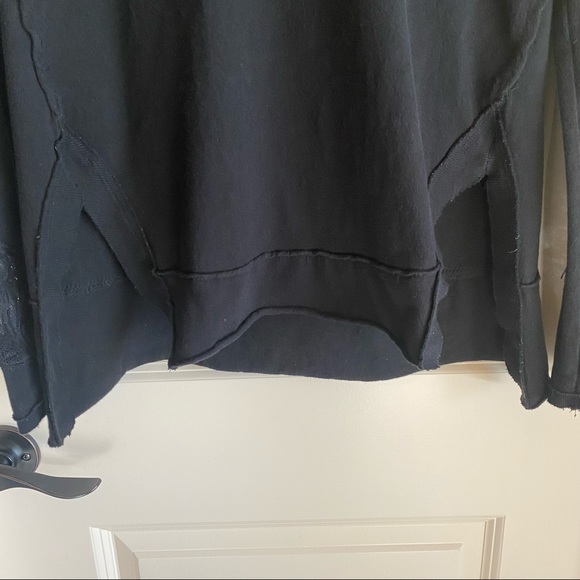 Free People Black Lace Sleeve Sweater w/ Back Cutout (XS) - Picture 5 of 9